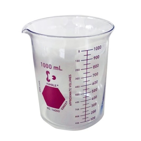 VASO DE PRECIPITADO 1000ML KIMAX DECORADO ROJO