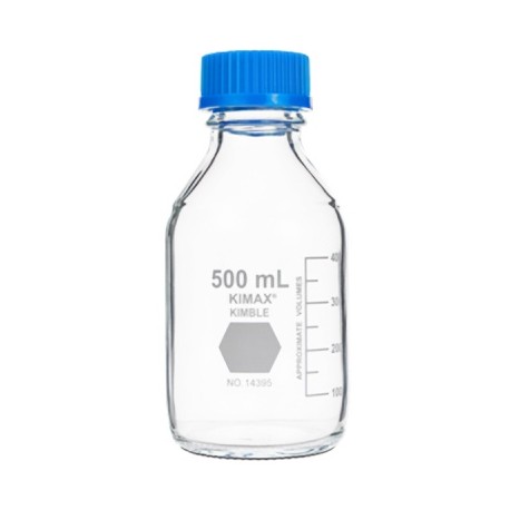 FRASCO P/LABORATORIO GL45 T/AZUL.ANILLO POLIP.500ML