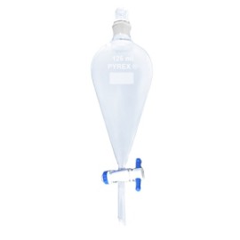 EMBUDO DE SEPARACION 125 ML LLAVE DE TEFLON TAPON DE VIDRIO