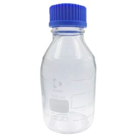 FRASCO PARA LABORATORIO 500ML T/AZUL.ANILLO PP GL45