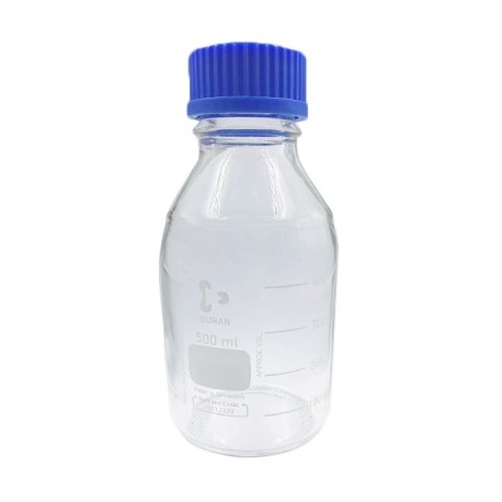 FRASCO PARA LABORATORIO 500ML T/AZUL.ANILLO PP GL45