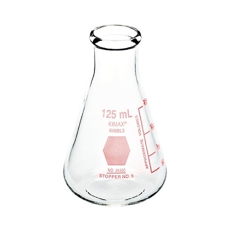 MATRAZ ERLENMEYER 125ML KIMAX DEC.ROJO