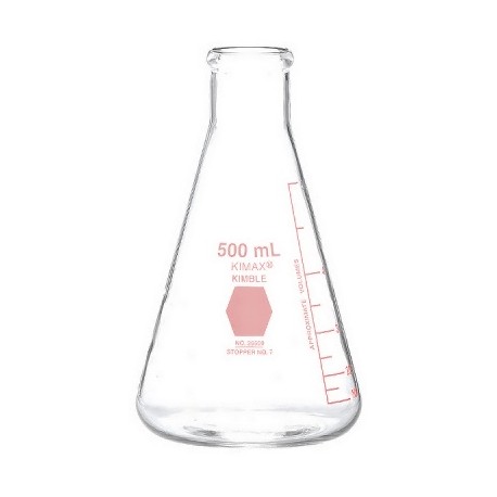 MATRAZ ERLENMEYER 500ML KIMAX DECOR.ROJO
