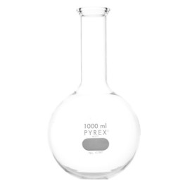 MATRAZ FONDO REDONDO 1000ML PYREX CUELLO LARGO